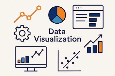 Data visualization icons graphs and charts.
